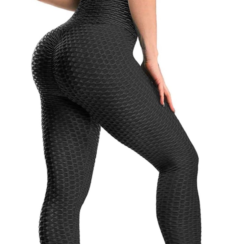 Jenbou Women's High Waist Yoga Pants Butt Lifting Ruched Stretchy